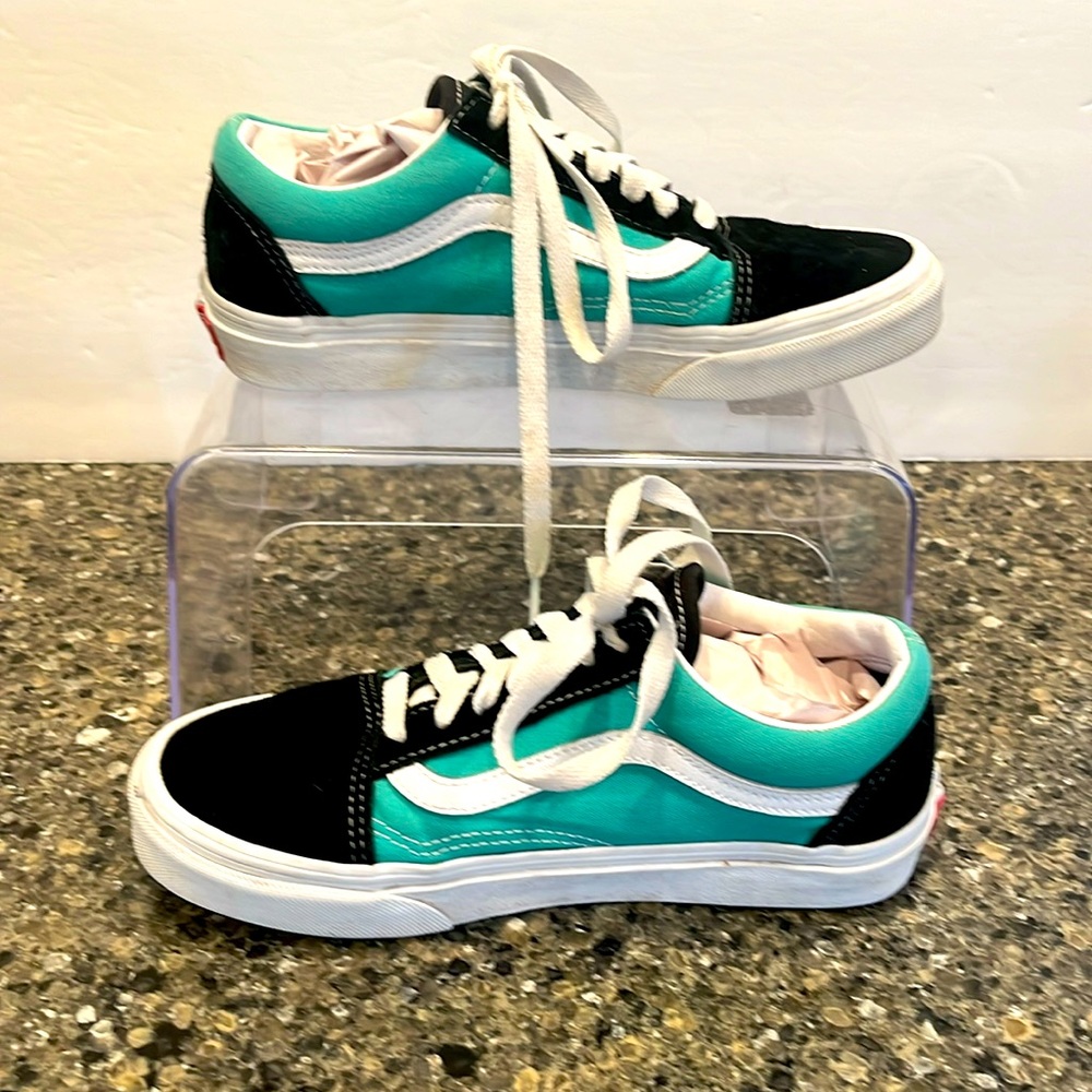 Vans Old Skool Green and Black Suede Unisex Skateboard Shoes (M 4.5) (W 6.0)